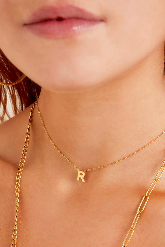 stainless steel necklace initial c