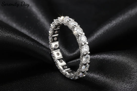 Bague Serenity en Moissanite 3mm - Argent 925 Plaqué Or 18K