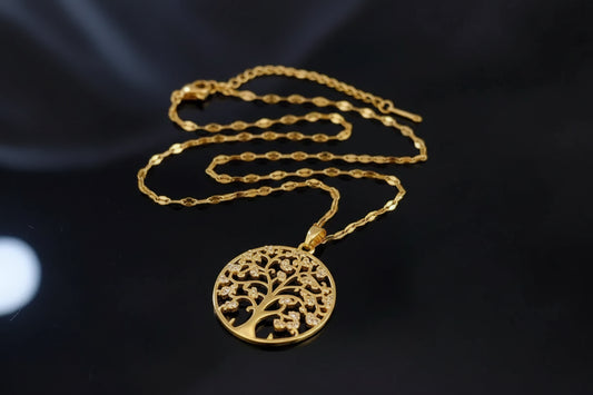 Collier Arbre de Vie Strass - Inoxydable Waterproof Femme