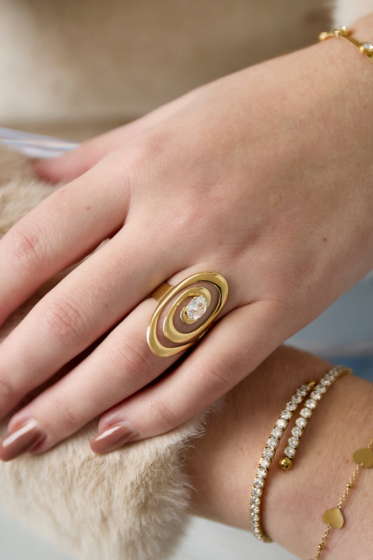 Stainless Steel Gemstone Rings lines Daily Daily Simple Series Women's jewelry