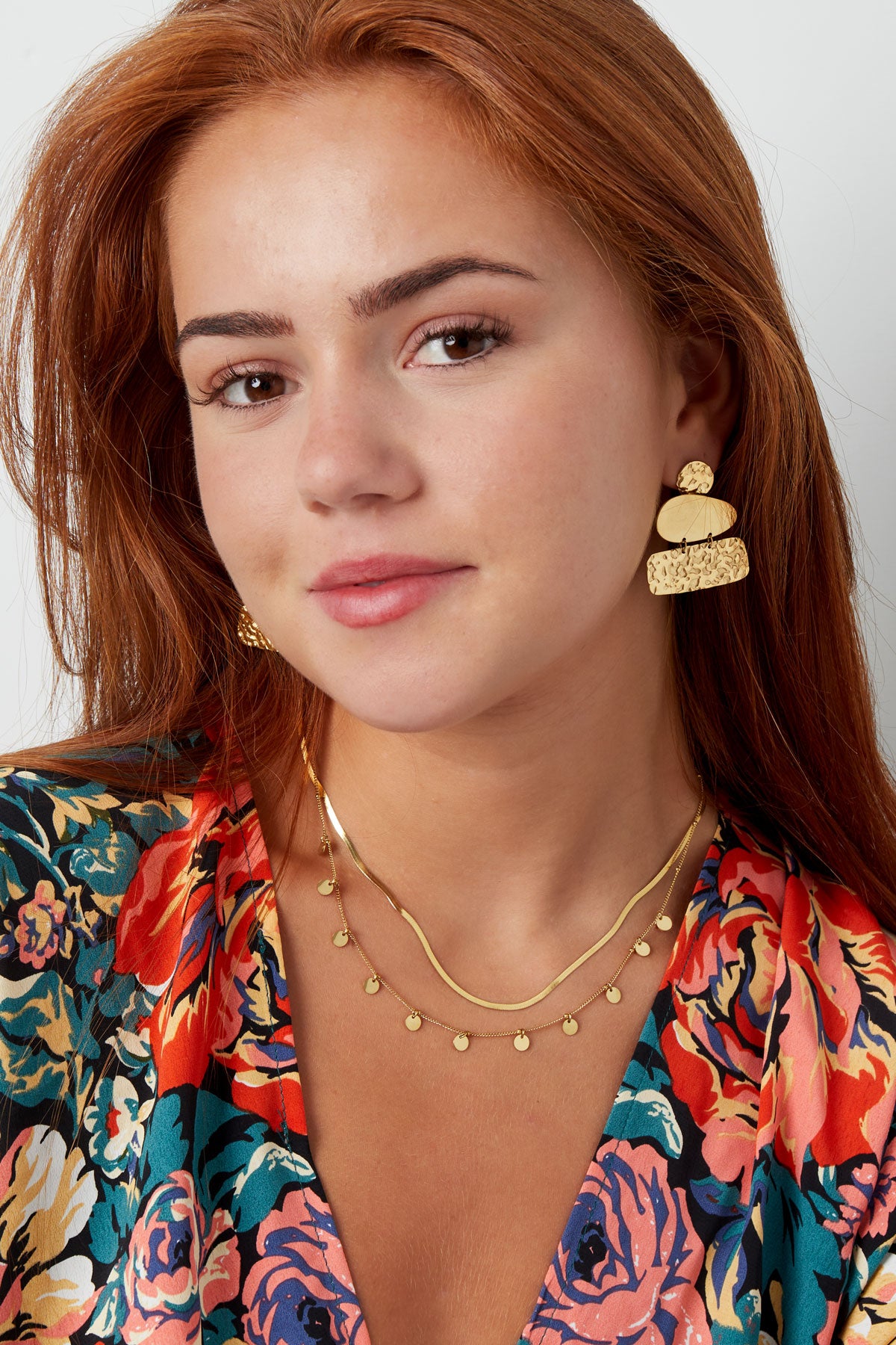 necklace double layer circles