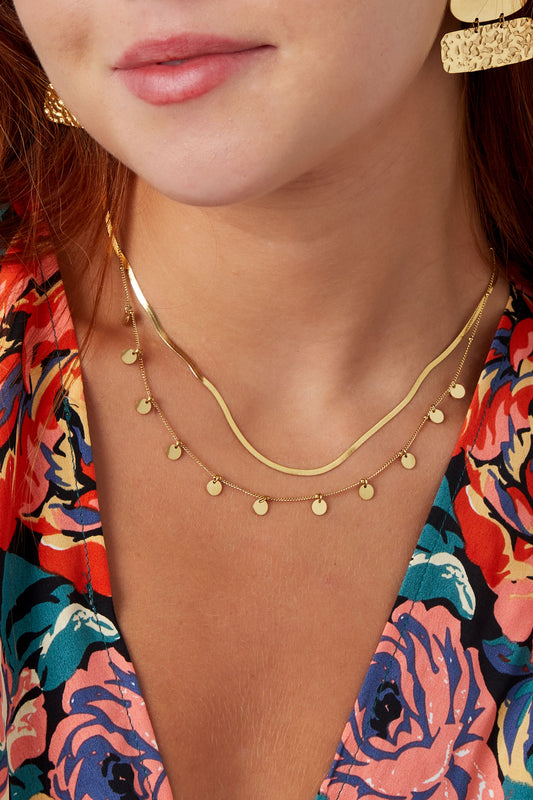 necklace double layer circles