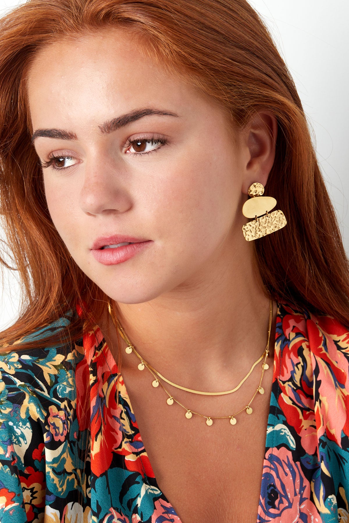 necklace double layer circles