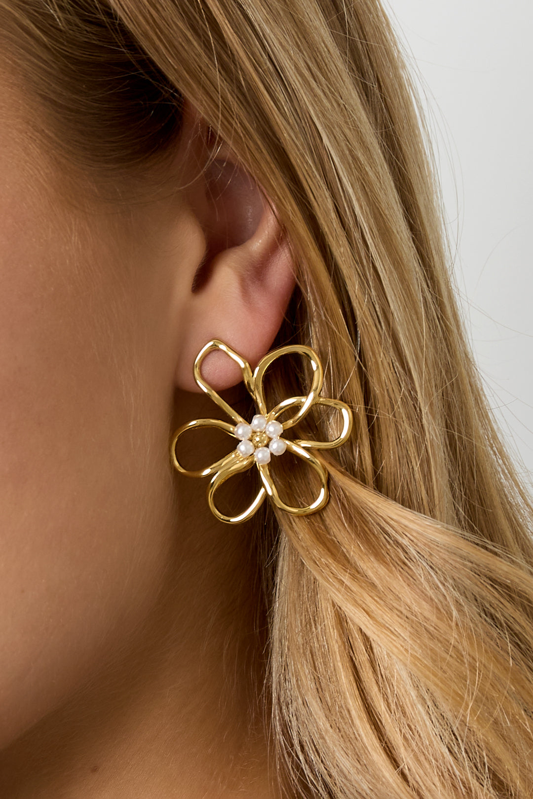 Stainless Steel Stud Earrings Flower Casual Daily Simple Series Women's jewelry