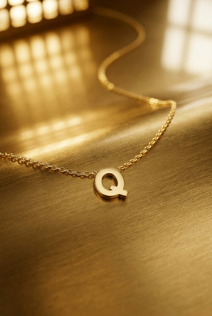 stainless steel necklace initial c 