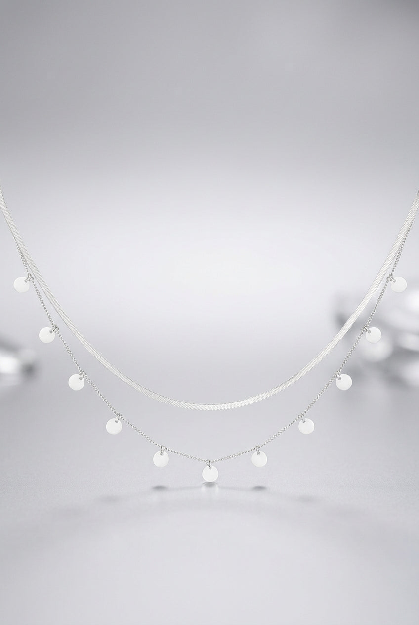 necklace double layer circles