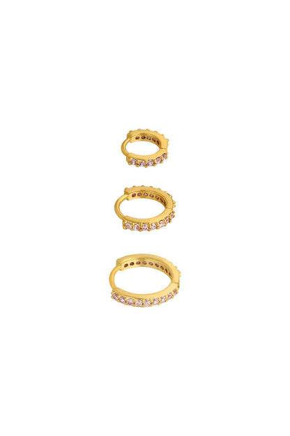 Earrings Set of Circles Silver Color Copper