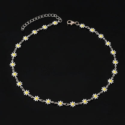 Collier Ras-de-Cou Marguerite Fleurie – Plaqué Argent