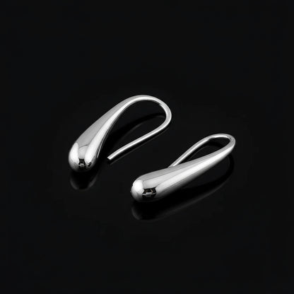 Boucles d'Oreilles Créoles Goutte d'Eau Argent 925 - Bijou Mariage Femme Élégant