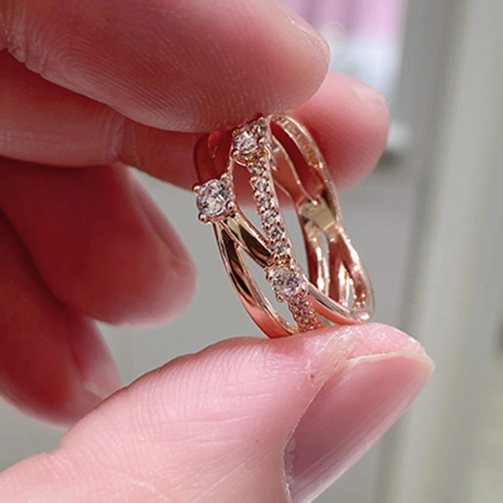 New Hot 925 Silver Crown Sparkling Rings Sun Moon Celestial Heart Women's Set Ring Wedding Diy Charm Luxury DIY Jewelry Gift