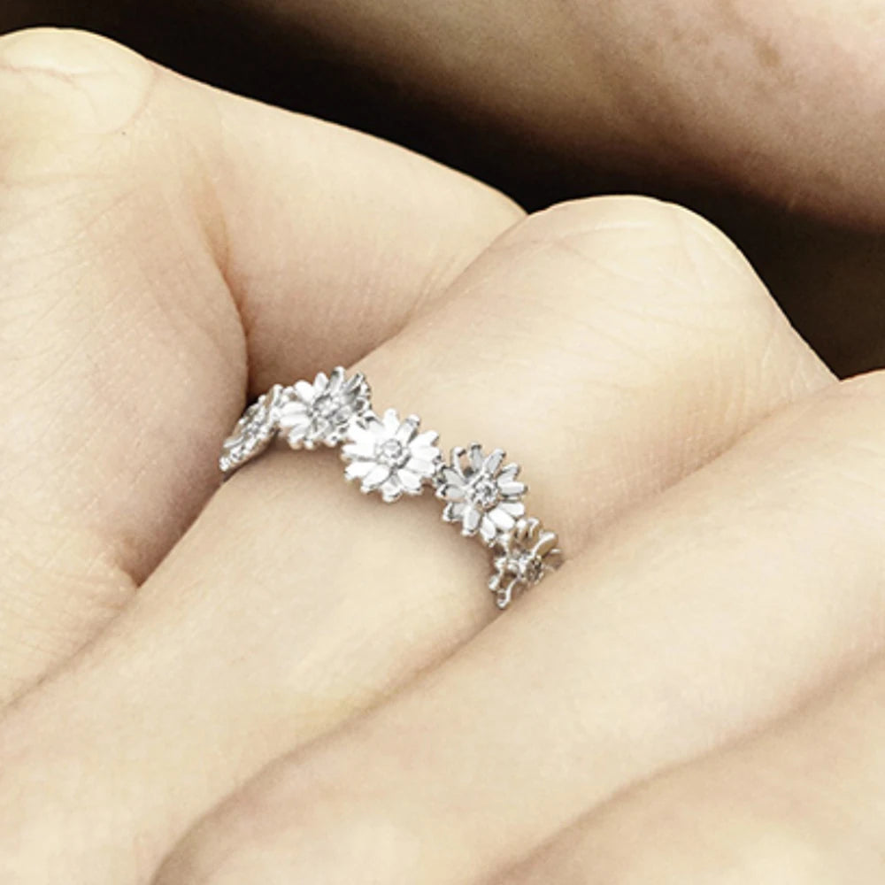 New Hot 925 Silver Crown Sparkling Rings Sun Moon Celestial Heart Women's Set Ring Wedding Diy Charm Luxury DIY Jewelry Gift