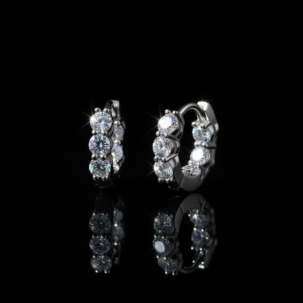 Créoles Moissanite 4.5mm Argent 925