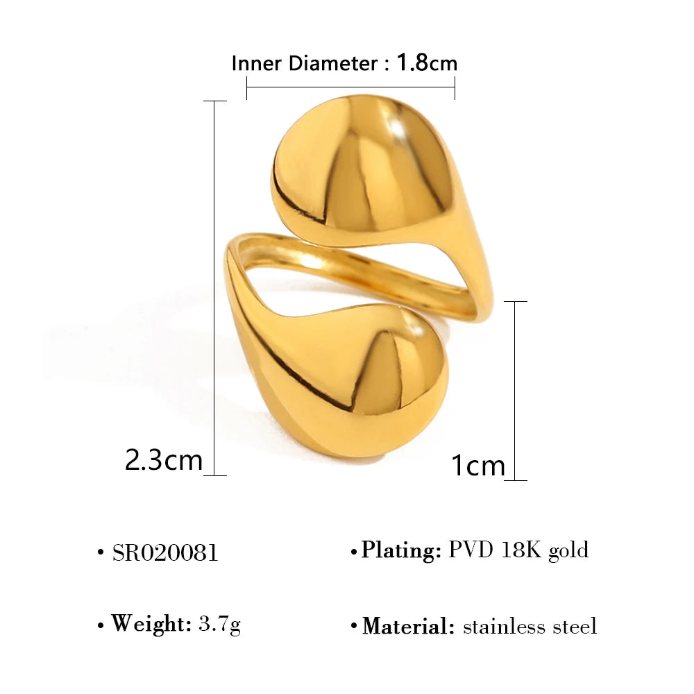 Bague Sculptée Dorée – Acier Inoxydable Plaqué Or 18K