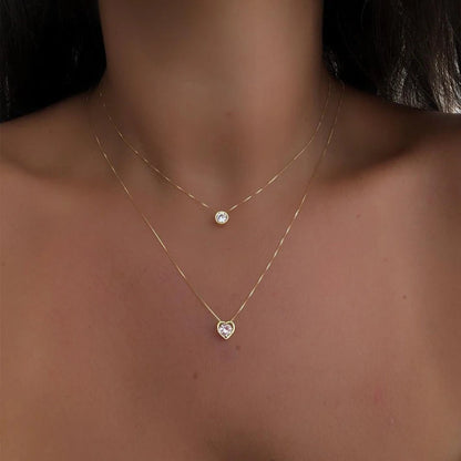 Water Drop Pendant Chain Smooth Long Chain Necklace Double Layer Water Drop Pendant Necklace for Women Fashion Jewelry Set Gifts