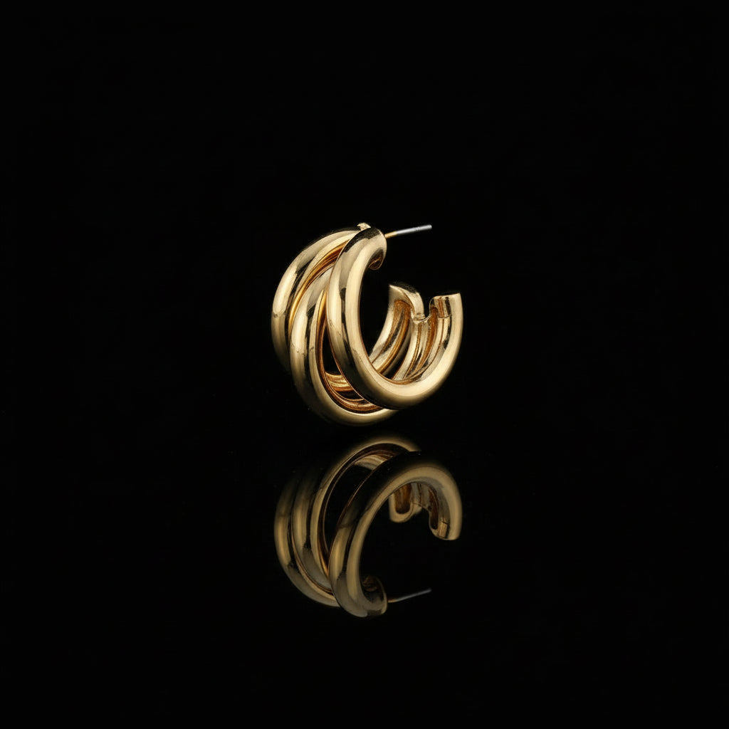 Créoles Acier Inoxydable Larges - Boucles d'Oreilles Rondes Tendance Femme