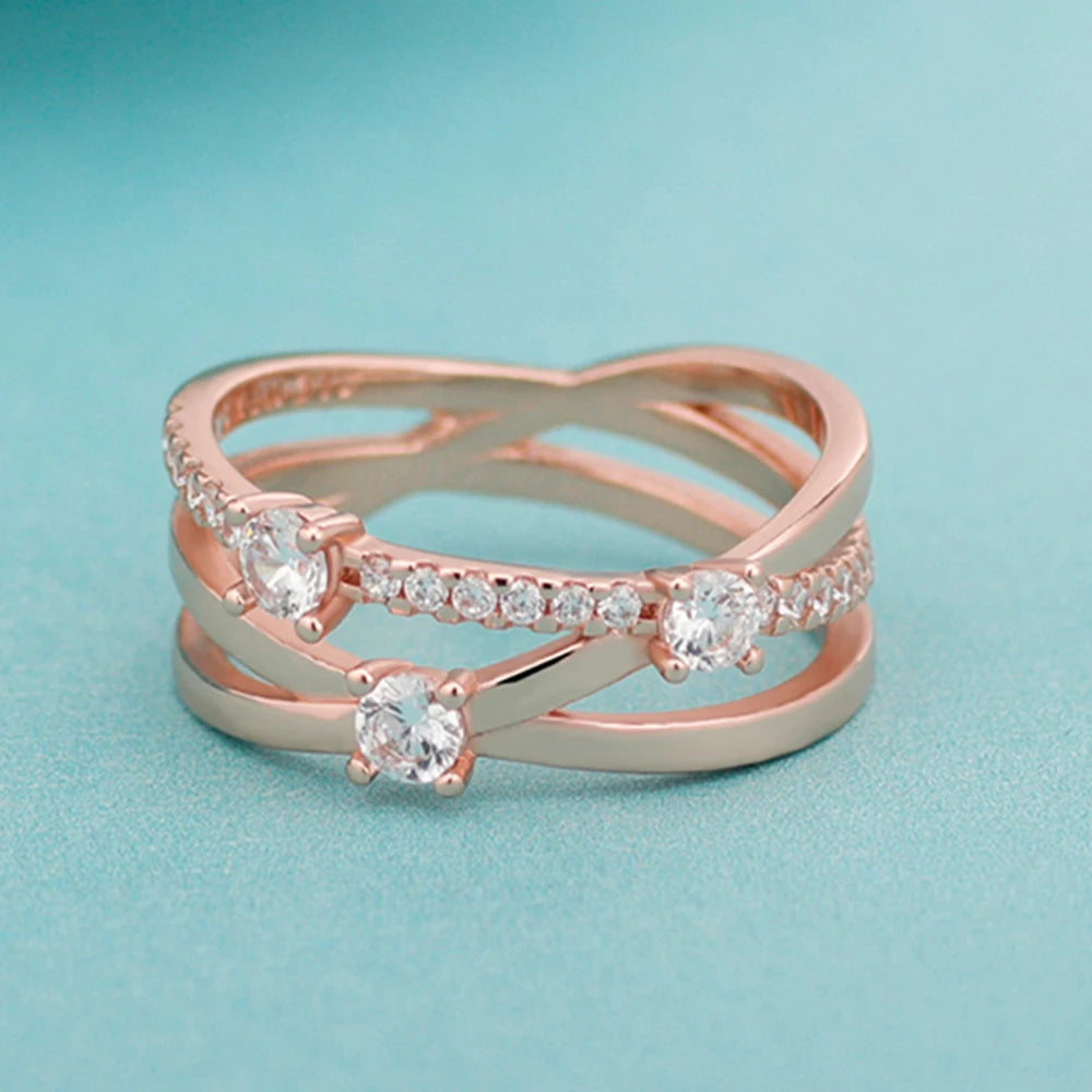 New Hot 925 Silver Crown Sparkling Rings Sun Moon Celestial Heart Women's Set Ring Wedding Diy Charm Luxury DIY Jewelry Gift