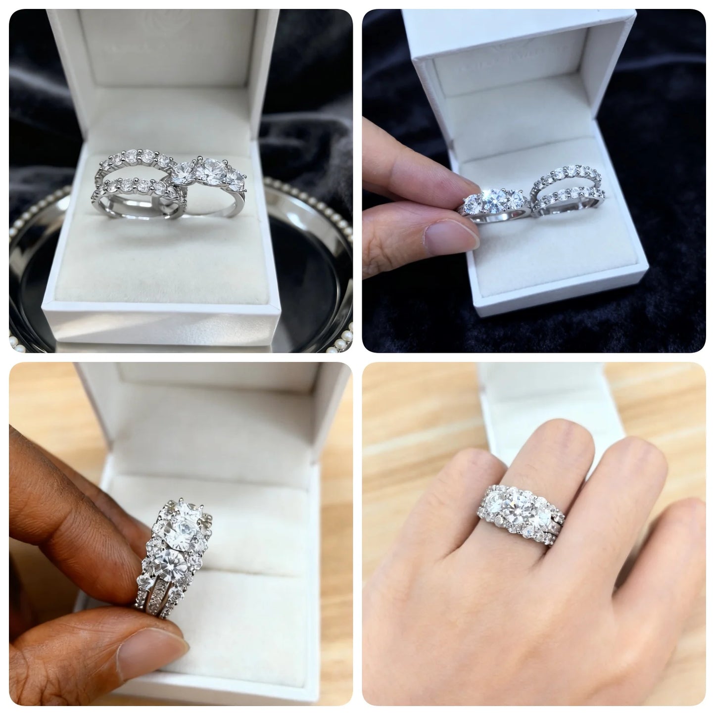 Newshe Wedding Band in 925 Sterling Silver with AAAAA Cubic Zirconia, Women's Wedding Jewelry