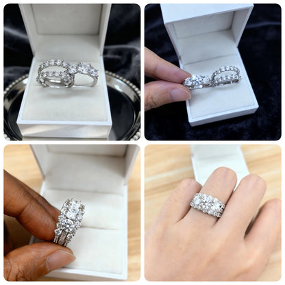 Newshe Wedding Band in 925 Sterling Silver with AAAAA Cubic Zirconia, Women's Wedding Jewelry