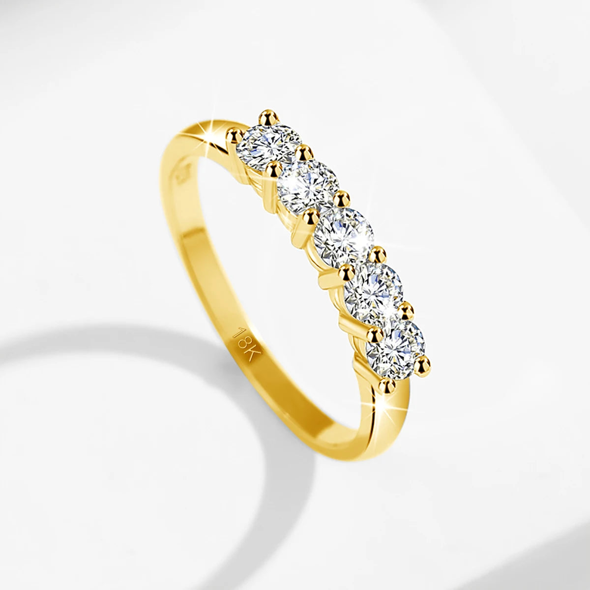 18K Gold Certified Moissanite Engagement Ring