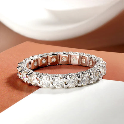 Serenity Ring in 3mm Moissanite - 925 Silver 18K Gold Plated