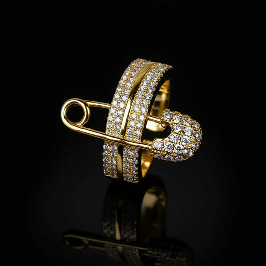 Three-Layer Pin Design Ring - Elegant Women's Jewelry Valentine's Day Gift
