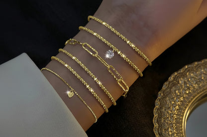 Lot de 6 Bracelets Femme Argent 925 Strass - Charme Ciel Étoilé Coréen Luxe