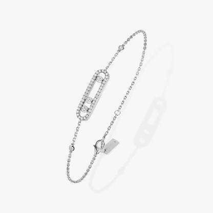 MOVE Sliding Stone Bracelet in 925 Sterling Silver - Elegant Women's Jewelry Valentine's Day Gift