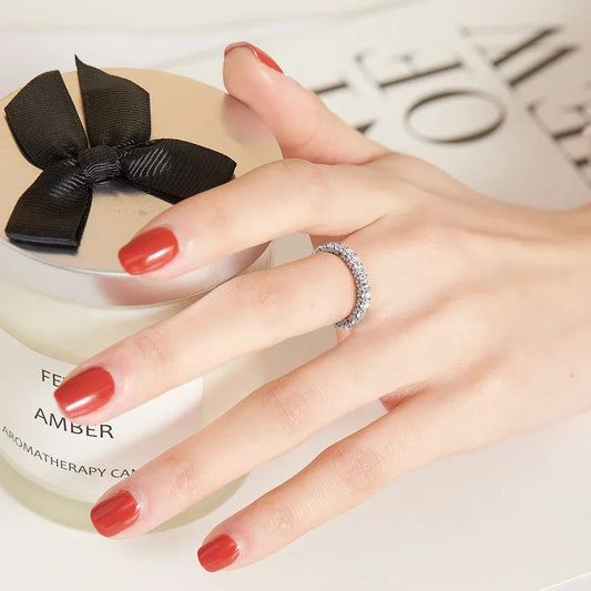 Serenity Ring in 3mm Moissanite - 925 Silver 18K Gold Plated