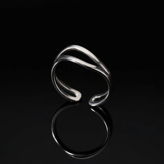 Bague Lignes Minimaliste Acier Inoxydable argenté