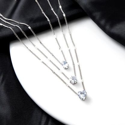 Sparkling Crystal Multi-Row Necklace
