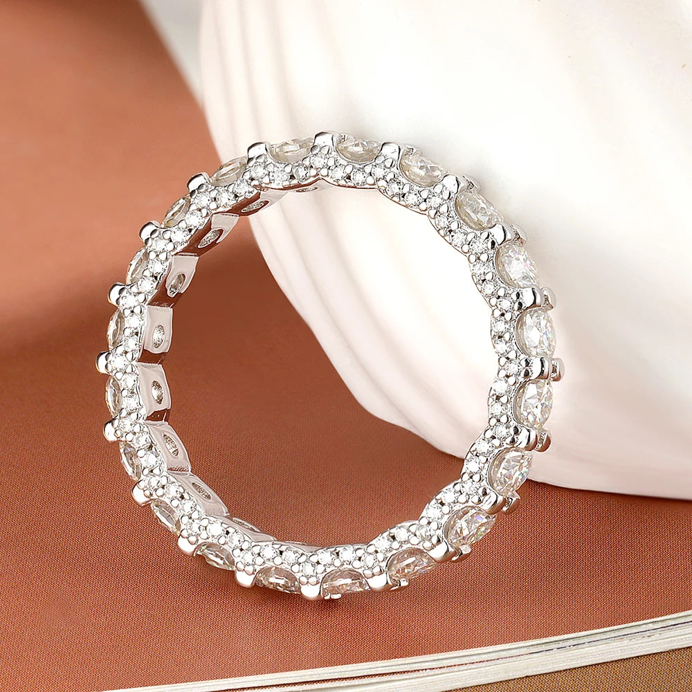 Serenity Ring in 3mm Moissanite - 925 Silver 18K Gold Plated