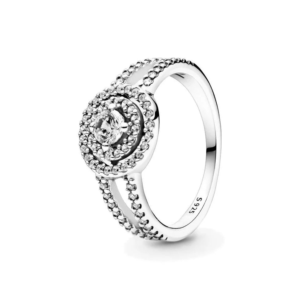 New Hot 925 Silver Crown Sparkling Rings Sun Moon Celestial Heart Women's Set Ring Wedding Diy Charm Luxury DIY Jewelry Gift