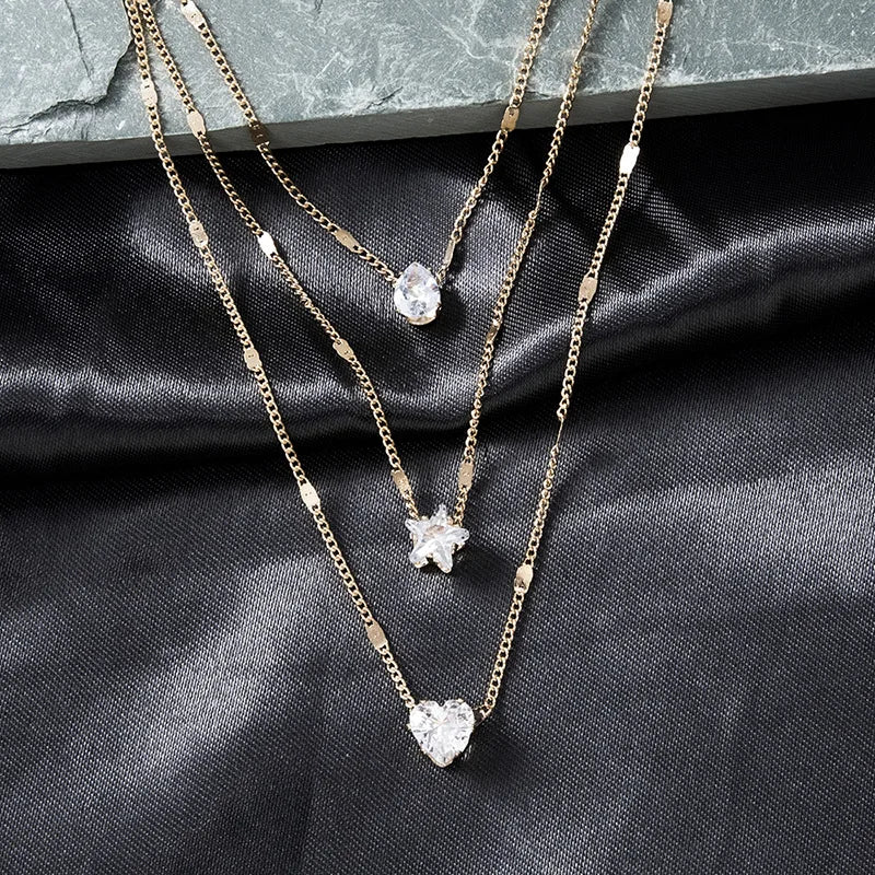 Sparkling Crystal Multi-Row Necklace