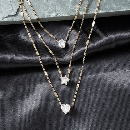 Sparkling Crystal Multi-Row Necklace