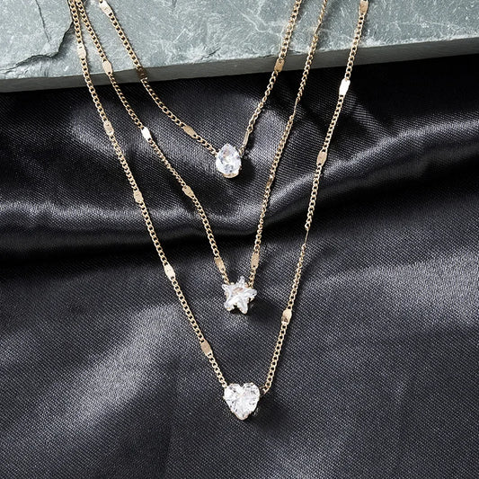 Sparkling Crystal Multi-Row Necklace