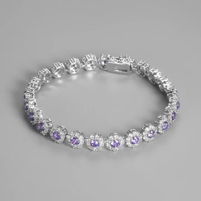 925 Sterling Silver Plated Tennis Bracelet - Cubic Zirconia Crystal - Elegant Women's Jewelry