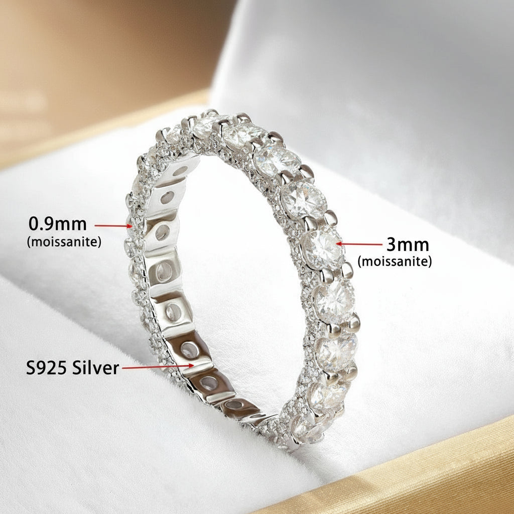 Serenity Ring in 3mm Moissanite - 925 Silver 18K Gold Plated