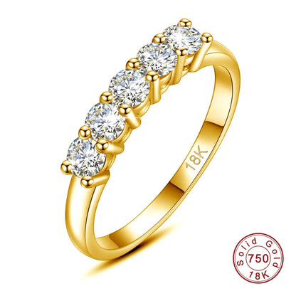 18K Gold Certified Moissanite Engagement Ring