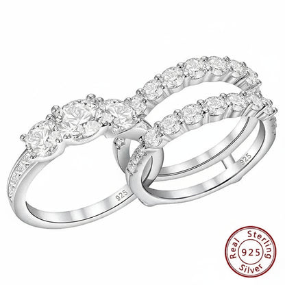 Newshe Wedding Band in 925 Sterling Silver with AAAAA Cubic Zirconia, Women's Wedding Jewelry