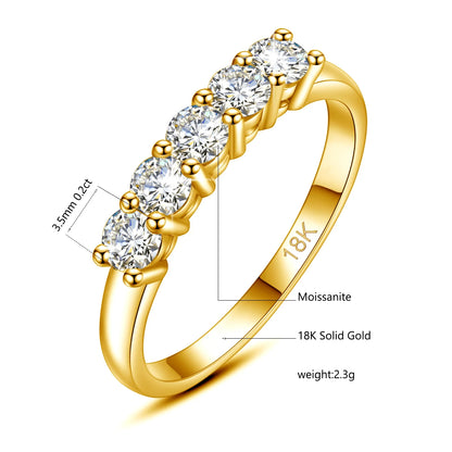 18K Gold Certified Moissanite Engagement Ring
