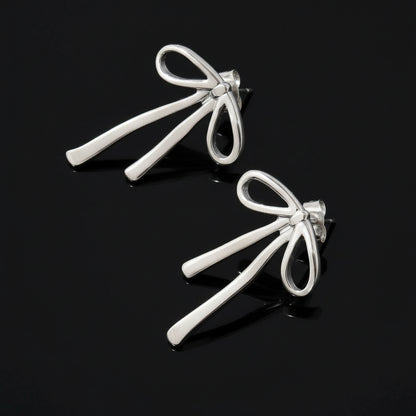 Boucles d'Oreilles Puces Nœud Papillon inoxydable 316L - Waterproof Statement Femme
