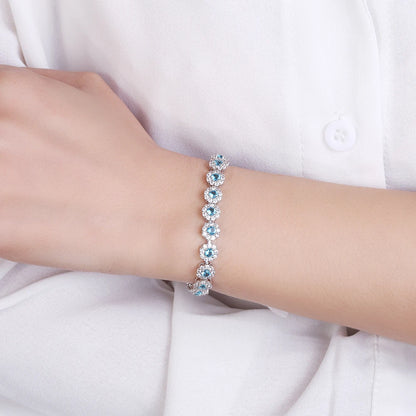925 Sterling Silver Plated Tennis Bracelet - Cubic Zirconia Crystal - Elegant Women's Jewelry