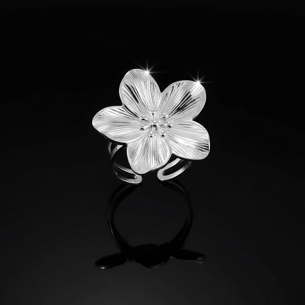 Bague Perles Design Inoxydable argenté - Style Aesthetic