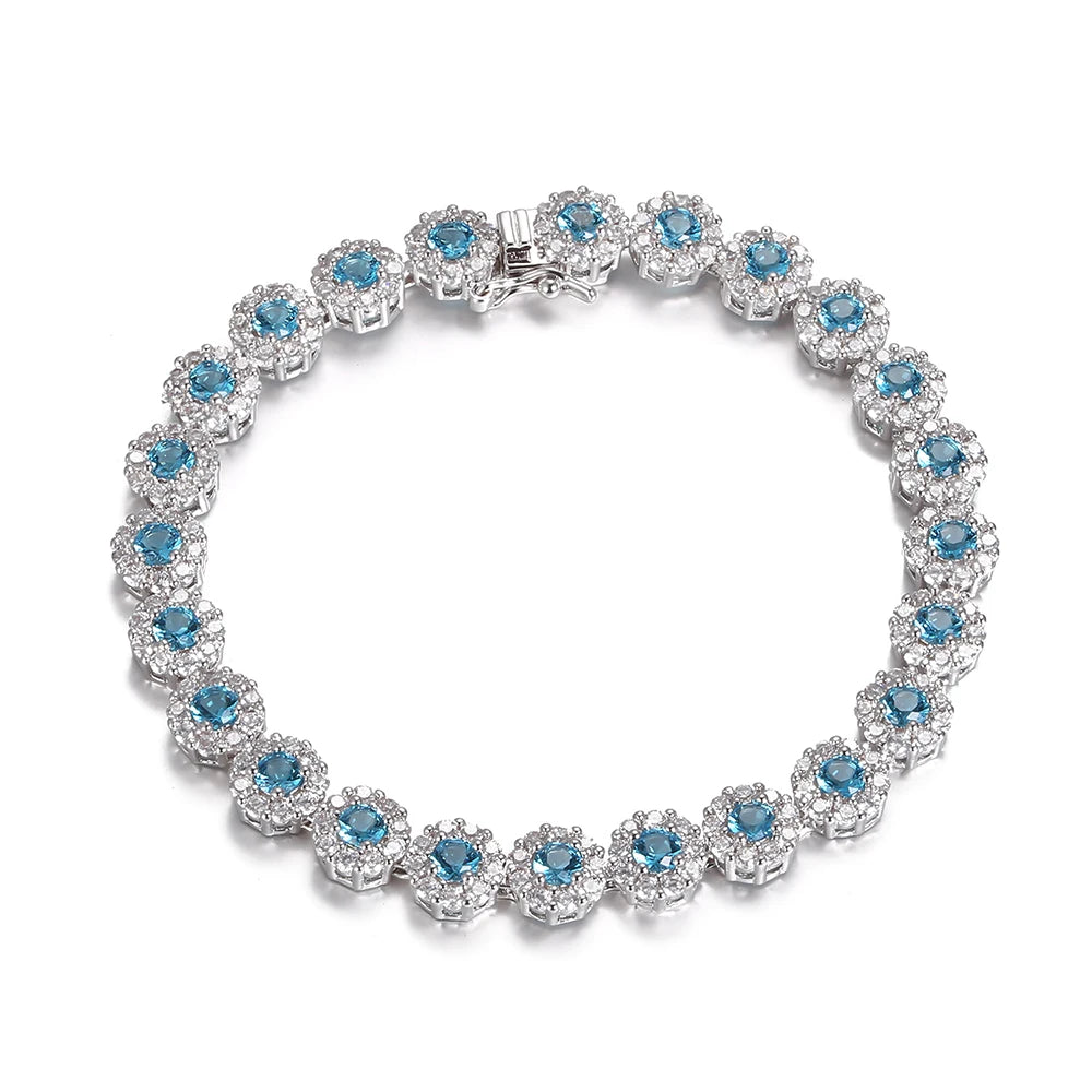 925 Sterling Silver Plated Tennis Bracelet - Cubic Zirconia Crystal - Elegant Women's Jewelry