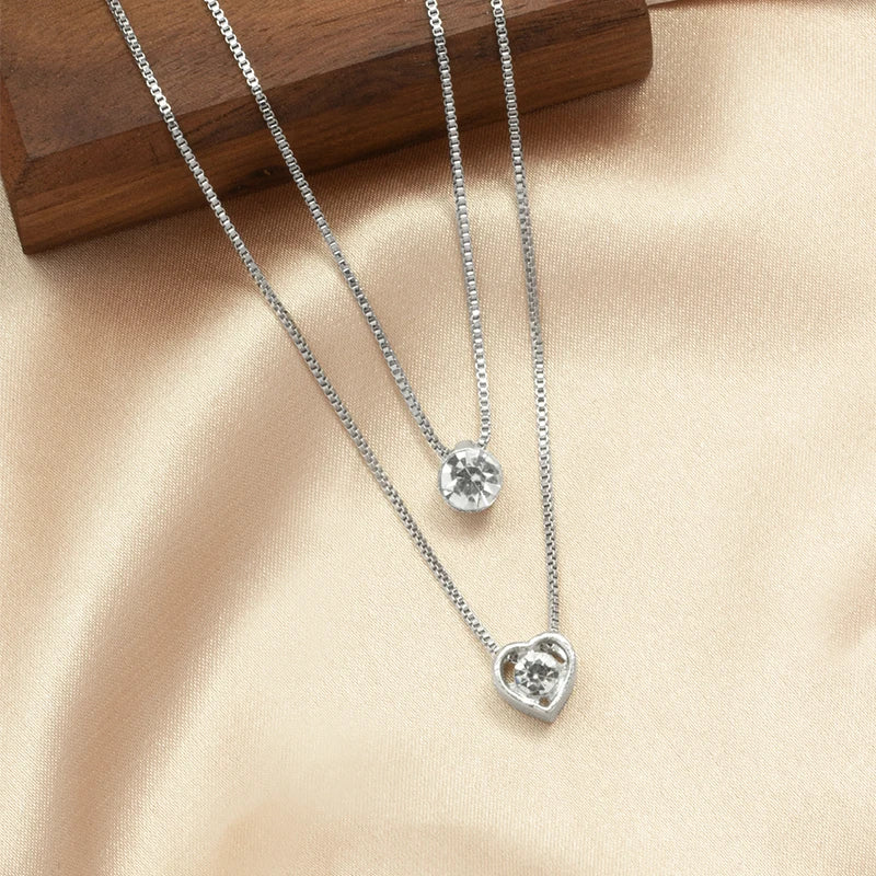 Water Drop Pendant Chain Smooth Long Chain Necklace Double Layer Water Drop Pendant Necklace for Women Fashion Jewelry Set Gifts