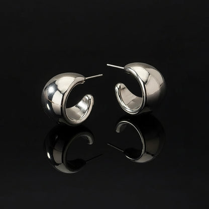 Créoles Acier Inoxydable Larges - Boucles d'Oreilles Rondes Tendance Femme