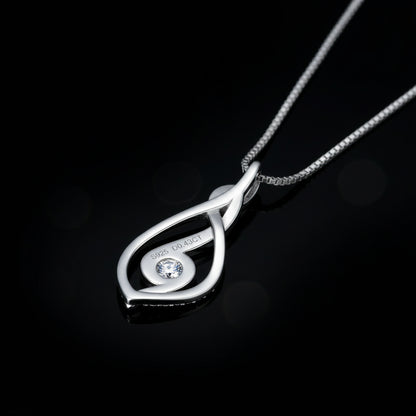 Collier Moissanite Argent 925  - Pendentif Torsadé Choker Certifié GRA Femme