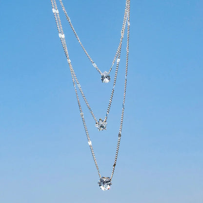 Sparkling Crystal Multi-Row Necklace