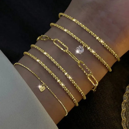 Lot de 6 Bracelets Femme Argent 925 Strass - Charme Ciel Étoilé Coréen Luxe