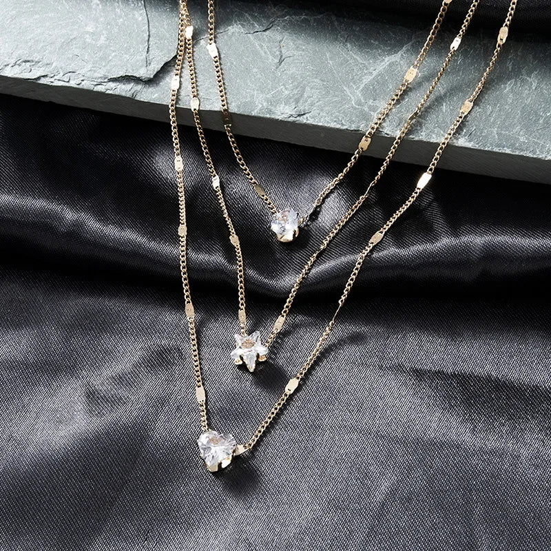 Sparkling Crystal Multi-Row Necklace
